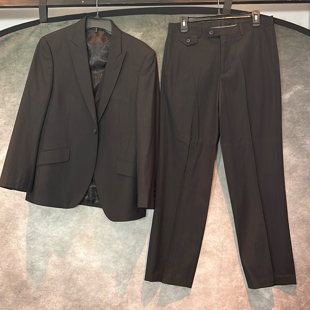 Three Piece Suit - Dark Grey Pin Stripe - S38/W31